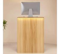HOLGVE Mostrador de Recepción, Simplicity, Mesa de Sala de Recepción, Mostrador de Recepción con Cajones con Cerradura, Mesa de Mostrador de Caja Minorista En Vestíbulo(Brown,23.6inch/60cm)