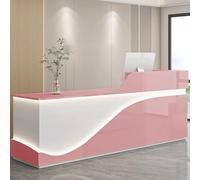HOLGVE Mostradores para Tiendas, con Cajón con Cerradura, Mostrador de Recepción, Mostrador de Recepción de Pie, Mesa de Mostrador de Caja Minorista En Vestíbulo(Pink-Right,51.1" x130cm)