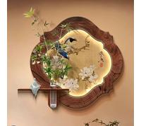 HOLGVE Mural Colgante de Decoración Pared 3D con Luz LED, Esculturas de Pared con Simulación de Planta Arenisca, Pintura Artística for Entrada, Sala Estar Pasillo(Brown-2,50x50cm/19.6x19.6in)