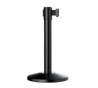 HOLGVE Poste Control Multitudes de Perfil Bajo de 60 Cm Cinturón Retráctil | Cinturón Retráctil Impacto Lento de 2 M/3 M, Base Antivuelco Peso Pesado, for Exposición de Arte(Black,1 piece-2M)