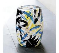 HOLGVE Taburete de Jardín Decorativo de Cerámica, Acento Esmaltado, Tambor Pequeño Multifuncional - Taburete de Maquillaje, Mesa Auxiliar, Soporte for Macetero(E)