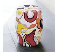 HOLGVE Taburete de Jardín Decorativo de Cerámica, Acento Esmaltado, Tambor Pequeño Multifuncional Taburete de Maquillaje, Mesa Auxiliar, Soporte for Macetero(D)