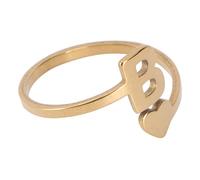 Holibanna 1 Anillo Con Alfabeto Inglés Collar Con Anillos Antiestrés Cadena De Furgoneta Con Forma De Amor Joyería Para Mujer Decoración Retro Anillo Con Iniciales De Corazón Amoroso