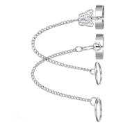 Holibanna 1 Juego Anillo De Anillos Estéticos Anillos Ajustables Anillos A Juego Para Parejas Anillo De Cadena Anillos De Cadena Anillos Para Mujer Plata Aleación Silver 2 Piezas