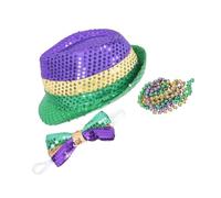 Holibanna 1 Juego Tour de Celebración del Carnaval sombreros decoración gargantilla de corbata de mardi gras un collar collares sombrero único mardi gras corbata de moño