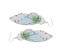 Holibanna 1 Par Aretes Imitación Alas De Cigarra Pendientes De Libélula Para Mujeres Pendientes De Ala De Hada Disfraces De Halloween Traje Pendientes Alas De Moda Decoración Único