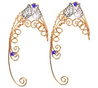 Holibanna 1 Par Clip De Oreja De Elfo Pendientes De Puño Anillos Joyería Del Oído No Arete Manguitos De Hadas Pendiente De Clip Semental Pendientes De Clip Para Niñas Tachuelas Aleación
