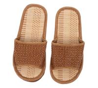 Holibanna 1 Par Pantuflas De Bambú y Ratán Zapatilla De Playa Sandalias Planas De Mujer Zapatillas De Casa De Verano Zapatillas con Punta Abierta Amantes Piso De Vid Japón