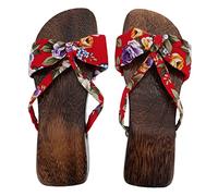 Holibanna 1 Par Zuecos Cosplay Zapatos Geta Zapatillas Japonés Zapatillas para Mujer De Interior Sandalias Punta Abierta Tacones De Madera Playa Perder Zapatos De Madera Interior: Madera