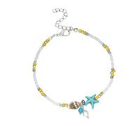 Holibanna 1 Pieza tobillera estrella de mar nadar tobillo Joyas con temas de playa estética de playa fiesta tobillera de colores de agua de la cadena del pie Vistoso