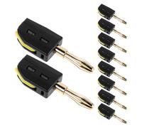 Holibanna 10 Conectores Banana sin Soldadura de 4 mm para Cable de Altavoz. Adaptadores de bornes de conexión Tipo Empuje para instalaciones de amplificadores y receptores de Cine en casa.