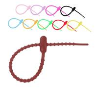 Holibanna 10 Piezas Ataduras de Silicona Reutilizables de Pack para Gestión de Cables Ajustables y Coloridos para Organización Hogar y Oficina