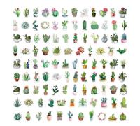 Holibanna 100 Piezas Pegatinas de Plantas Verdes Autoadhesivas para Scrapbooking y Stickers de Cactus y Suculentas para Decoración de Laptops Maletas y Manualidades