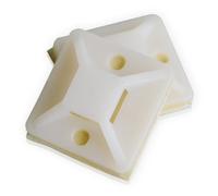 Holibanna 100 piezas Soportes Adhesivos para Bridas de Nylon Bases Autoadhesivas para Gestión y Organización de Cables Hogar y Oficina Blanco
