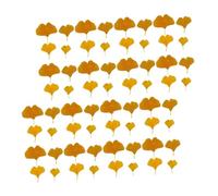 Holibanna 108 Piezas Ginkgo biloba simulado Falso Hojas Artificiales Colgante Largo Gingko Caer decoración de Hojas de Ginkgo decoración de Hojas de Fiesta Hoja Falsa Tela de Seda Amarillo