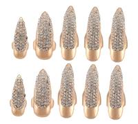 Holibanna 10piezas Anillos Garra Postizas Estilo Punk Gótico Unidades Cristales Decorativos Para Cosplay Mascaradas y Bailes