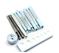 Holibanna 11 Piezas Kit de Herramientas para Remaches Base Mango para Mejor Agarre Incluye Sacabocados para Perforar Instalar Botones Presión y Remaches