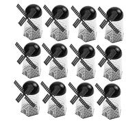 Holibanna 12piezas Cajas De Dulces Para Bodas Forma De Molino De Viento Color Transparente Para Envolver Regalos y Galletas Decoraciones Para Bodas y Cajas Para Guardar Dulces