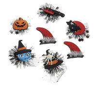 Holibanna 1juego Conjunto De Horquillas De Halloween Para Adolescentes Accesorios De Fiesta Incluye Bruja Diablillo Sombrero De Araña Calabaza Murciélago y Cuchillo Sangriento
