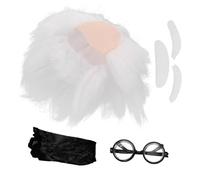 Holibanna 1Juego Peluca de Científico con Accesorios Bigote Disfraz Cosplay y Halloween Incluye Gorro Calvo y Temáticas