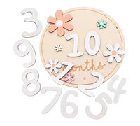 Holibanna 1juego Tarjetas De Mensuales De Madera Para Bebés Carteles De Anuncio Para Nuevos Nacidos Diseño De Flores Tarjeta Redonda Números