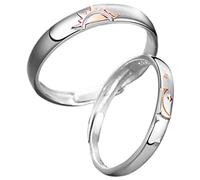 Holibanna 1par Anillos De Pareja Sol y Luna Joyería Romántica Para Amantes Anillos Para Él y Ella Especial Para Día De San Valentín