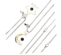 Holibanna 1par Collares De Pareja De Metal Diseño De Luna y Estrella Joyería Romántica Para San Valentín Para Amantes y