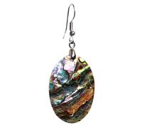 Holibanna 1par Pendientes De Concha De Abulón Ovalados Para Mujer Joyería De Moda Aretes Colgantes Creativos Para Ocasiones Especiales Diseño Elegante y Duradero