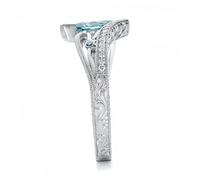 Holibanna 1pieza Anillo De Mujer Elegante Circonitas Color Azul Lago Joyería De Boda y Fiesta Diseño Delicado y Moderno