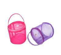 Holibanna 2 piezas Bolsa Organizadora para Ovillos de Lana con Diseño de Malla Unidades Pequeñas y Rosa Bolsa Portátil para Herramientas de Bordado para Labores Crochet y Almacenamiento de