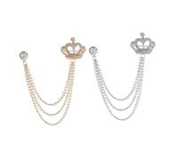 Holibanna 2 piezas Broche con Cristales para Suéter Clip Elegante con Borla Accesorio de Traje Vintage para Hombres y Mujeres Diseño Seguro sin Dañar Tejidos para Eventos Formales y