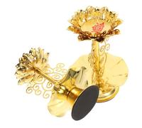 Holibanna 2 Piezas candelero Moderno lámpara de Fragancia Vela de Loto condujo Aceite de Linterna Budismo decoración hogar Lamps candelabros de Loto Base de lámpara de Mantequilla aleación