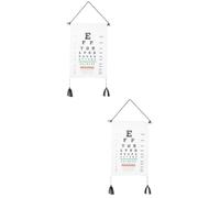 Holibanna 2 Piezas Carta de Examen Visual de Pared Madera Gráfico de Pruebas Oculares Reutilizable Herramienta Práctica para Escuelas y Hospitales