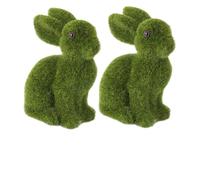 Holibanna 2 Piezas Conejo De Simulación De Pascua Pequeño Conejo De Imitación Largo Conejito De Peluche Felpa Falso Conformado Conejo De Juguete Decoraciones De Conejitos Green Flocado