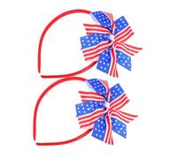 Holibanna 2 Piezas Diadema de americana suministros para el día de la independencia accesorios para el cabello para niñas banda patriótica para el cabello diadema patriótica tela