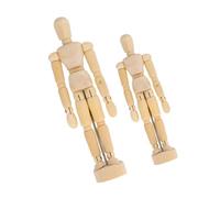 Holibanna 2 piezas Figuras de Maniquí de Madera para Manualidades DIY Cuerpos de Madera sin Terminar Muñecos Articulados para Pintura y Decoración