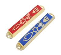 Holibanna 2 Piezas Pergamino Sagrado del Poste De La Puerta para Muro De Oración Mitzvá Día Festivo Adorno Santo con Decoración De Mezuzá De Metal Mezuzá Sagrada De Metal Aleación De Zinc