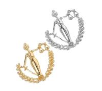 Holibanna 2 Piezas pin de solapa de ley alfiler de abogado alfiler de ley collar broche de solapa de metal broches de escamas de libra accesorios de vestir colgante de escala de justicia