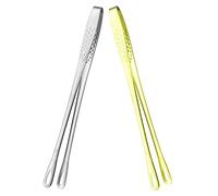 Holibanna 2 piezas Pinzas para Cocina Inoxidable de Unidades Plateado y Dorado para Barbacoa Servir Tostar y Preparar Ensaladas Diseño Integrado y Antideslizante Uso Doméstico y Profesional