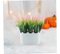 Holibanna 2 Piezas Plantas Artificiales Lavanda con Maceta Realista Bonsái Decoración Interior Oficina Hogar