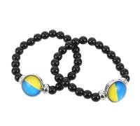 Holibanna 2 Piezas Pulsera de Cuentas Cabujón con Diseño de Bandera Resistente al Desgaste Cómoda para Mujeres y Hombres Accesorio Chic para Uso Diario y Celebraciones Nacionales