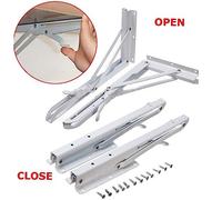 Holibanna 2 piezas Soporte de Estantería Muelle Metálico para Montaje Pared Resistente Función de Bloqueo para Uso Cocina y Oficina