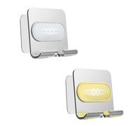 Holibanna 2 Piezas Soporte Móvil Metálico Práctico sin Taladro Plata y Gris Base Estable para Escritorio Compatible con Teléfonos Inteligentes Hogar y Oficina