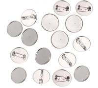 Holibanna 20 Piezas Broche Accesorios Flor En El Ojal Marcador Imperdibles Base De Broche De Bricolaje Fabricante De Insignias Bandejas Colgantes Patas Silver Acero Inoxidable
