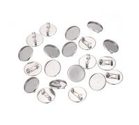 Holibanna 20 Piezas Broche Accesorios Pin Insignias Bandejas Para Broches Gran Seguridad Imperdibles Broche Redondo Plano Base De Broche De Bricolaje Patas Corchete Silver Acero Inoxidable