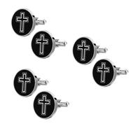 Holibanna 2pares Gemelos De Cruz Religiosa Inoxidable Cufflinks Elegantes Para Camisas De Negocios y Eventos Formales