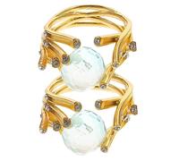 Holibanna 2piezas Anillo Vintage De Dedo Para Mujer y Diseño De Doradas Accesorio De Moda Para Bodas y