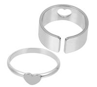 Holibanna 2piezas Anillos De Pareja De Inoxidable Diseño Creativo y Perfectos Para Regalar Ocasiones Especiales De