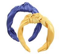 Holibanna 2piezas Anudadas Para Mujer Accesorios De Cabello Elegantes Diseño De De Bandas Anchas Color