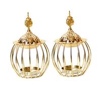 Holibanna 2piezas Candelabro Torre Dorada Quemador De Incienso Porta Incienso Decorativo Sahumerio Quemador Accesorio para Decoración